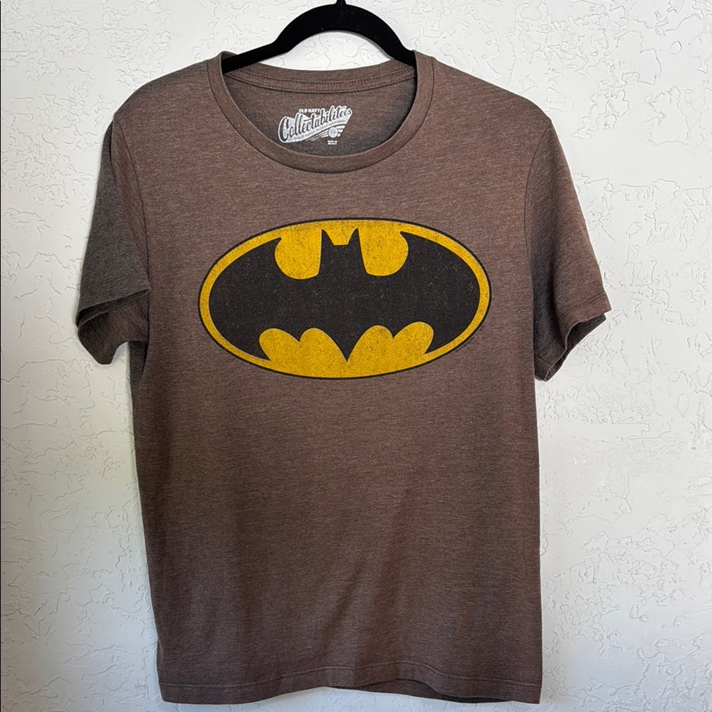 Old Navy Brown Short Sleeve Tee with Batman Logo